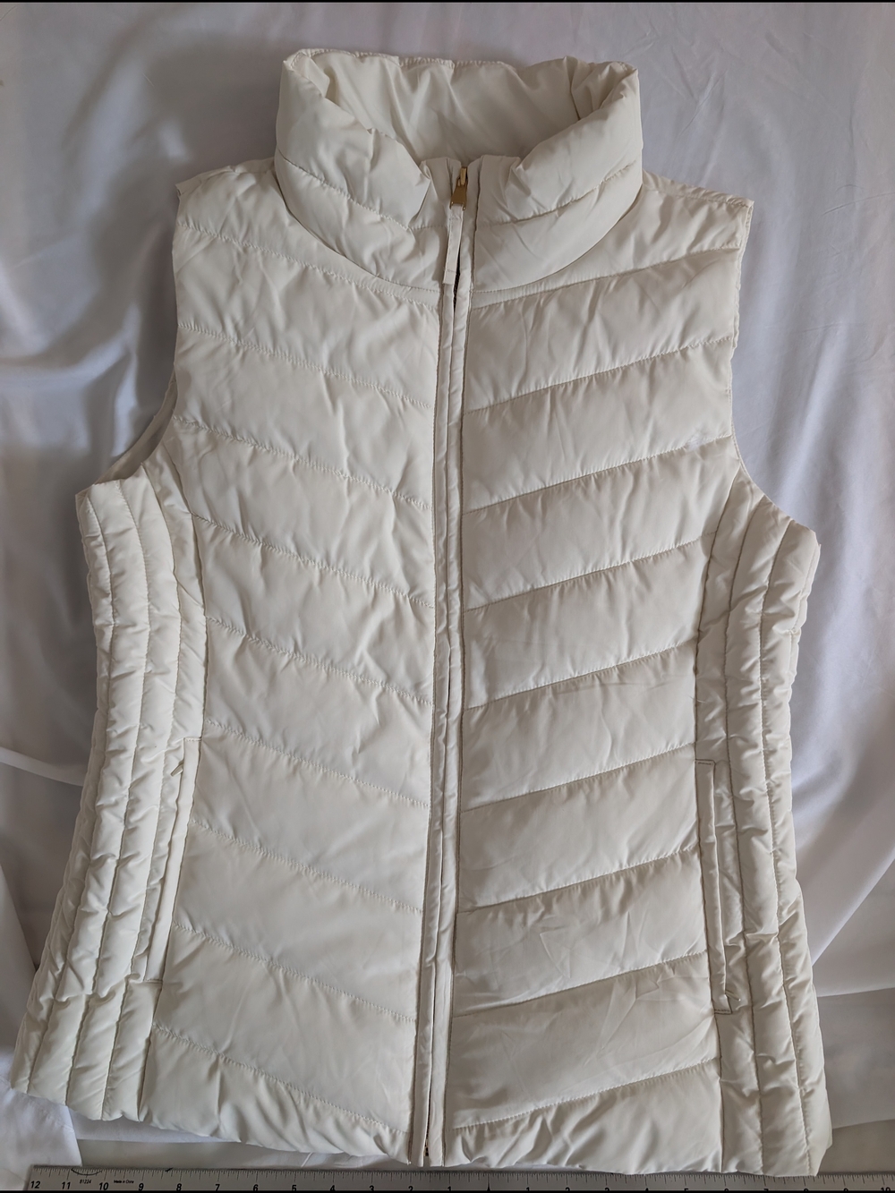 Talbots Cream Quilted Puffer Vest